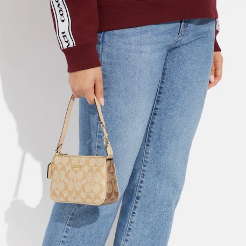 Coach Nolita 19 In Blocked Signature Canvas Gold/Light Khaki/Ivory Multi